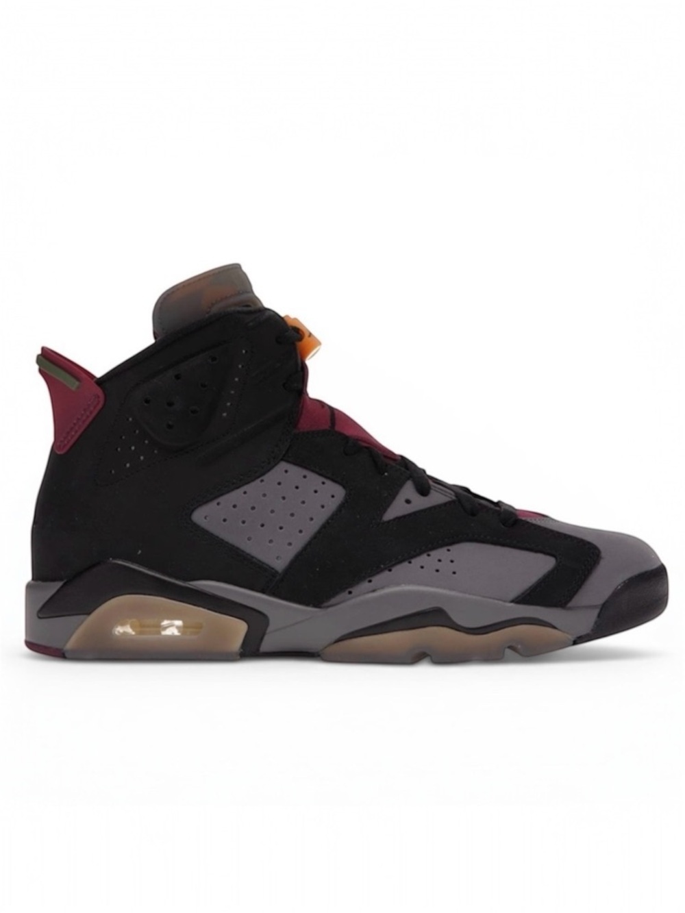 Jordan 6 Retro Bordeuax Men's Black and Gray Sneakers Size 10.5